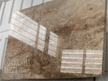 Muestra de Soleria, losa, pisos, suelo, pavimento de travertino Olivillo listo para exportación